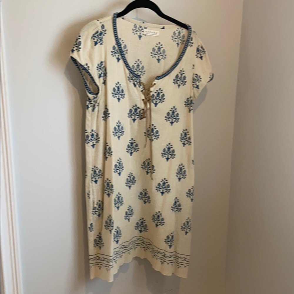 Velvet Linen cap sleeved dress